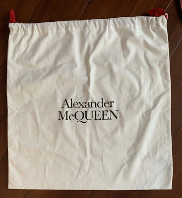 全新 Alexander McQueen 22.5 英寸 X 22.5 英寸 棉红色丝带 抽绳 集尘袋   — 第 1/2 张图片
