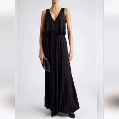 Proenza Schouler New Lynda Fringed Layered Maxi Dress $3829, sz 8 us - Image 1 of 4