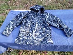 USN GWOT NWU TYPE I BLUE DIGITAL CAMO Goretex GORE-TEX PARKA Small Short Jacket - Picture 1 of 16