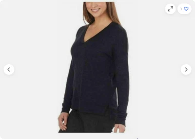 Kirkland подпись женщины длинным рукавом v-образным вырезом Топ (темно-синий MARLED, маленький) новый с Ярлыками - Изображение 1 из 2