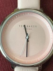 New Ted Baker Ladies Watch Silver Case & PINK Leather Strap Rrp £165 PLAIN FACE - Picture 1 of 5