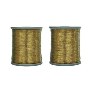 Metallic Zari Thread For Embroidery Sewing & Jewelry Making 0.1 MM Pack of 2 - Picture 1 of 77