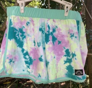 NWT Justice Girls Retro Tie-Dye Swim BoardShort mint/yellow/lilac XL 16/18) - Picture 1 of 3