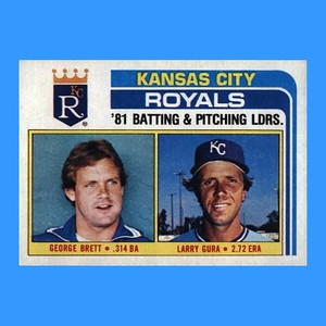1982 Topps Baseball #96 - George Brett / Larry Gura TL, CL Kansas City Royals VG