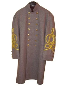 Civil War Confederate Major-Colonel / General Frock Coat 3/4 Braids-All size - Foto 1 di 2