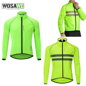 WOSAWE Herren Winddichte Fahrradjacke Rennrad Reflektierender Windbreaker Mantel - Picture 1 of 18