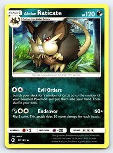 Alolan Raticate 77/149 Uncommon Sun & Moon Base Set Pokemon Card - NM - Picture 1 of 2