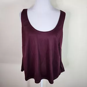 JS Collections Woman Wine Sleeveless Blouse Shirt Tank Size 14 Stretch - Picture 1 of 5