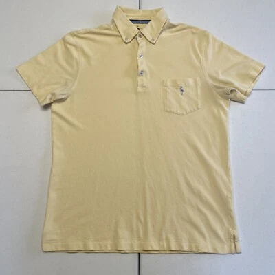 Camisa polo masculina de golfe Tailorbyrd amarela média com botões - Imagem 1 de 4