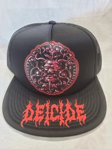 5Panel Metal Head Black Death Thrash Colors Medallion Red Deicide Custom - Picture 1 of 2