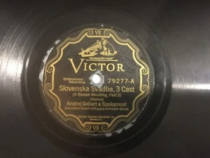 Vintage AndrejGellert Victor 10’ 79277 “A Slavak Wedding Part 3&4” Orthophonic - Imagen 1 de 4