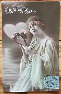 Le Charite (Charity) French Photo Postcard PC 1917 - Picture 1 of 1