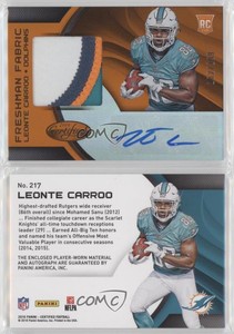 2016 Certified Mirror Orange /199 Leonte Carroo #217 Rookie Auto RC
