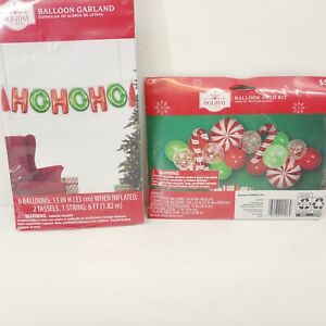 Holiday Time- Christmas Balloon Decor Banners HoHo Candy Cane Arch Kit Lot D