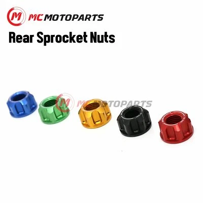 M10 x1.25 Thread Rear Sprocket Nuts For Kawasaki ZX9R ZX7R ZX6R ZX10R ZX12R Foto 1 de 4