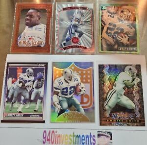 6 Rare Emmit Smith Card Lot From The 90's With 1990 Score Suplimental Rookie! 🏉