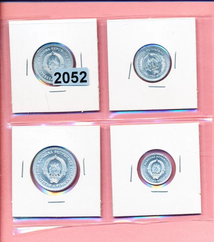 YUGOSLAVIA - 1953-CHOICE BU SET - ALL 4 GEM COINS - #2052 Cover