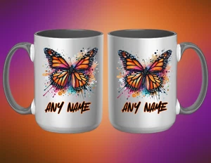 PERSONALIZED BUTTERFLY 15oz Coffee Mug - Picture 1 of 1