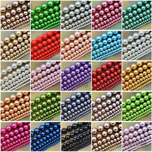 Wholesale Top Quality Czech Glass Pearl Round Beads 16'' 3mm 4mm 6mm 8mm 10mm  - Picture 1 of 167