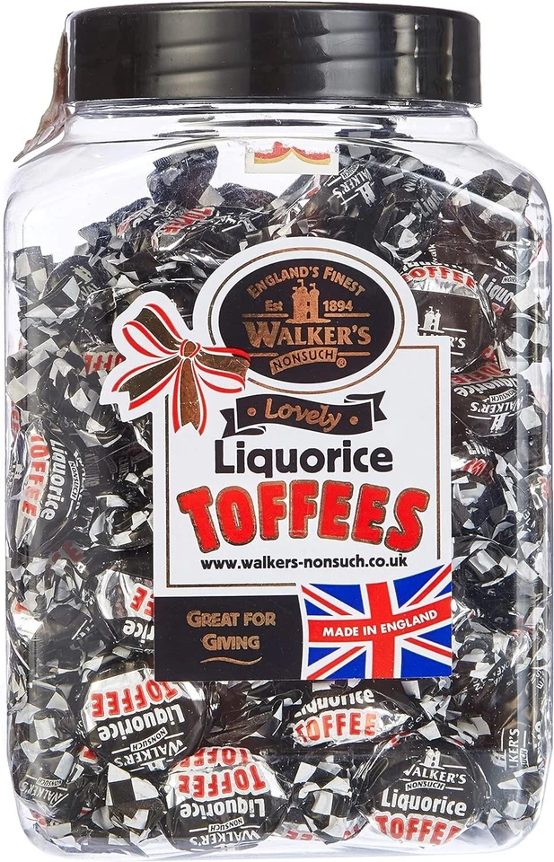 Walkers Nonsuch Liquorice Licorice Toffees Gift Jar 1.25kg- Retro Sweet Candy - Image 1 of 1