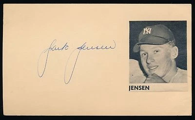 JACKIE JENSEN (1950-1961 Yankees, Red Sox, Senators) -Autograph 3x5 GPC (d.1982) - Image 1 of 2