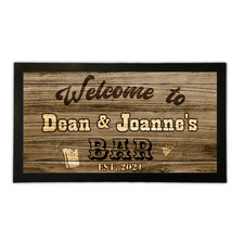 Personalised Bar Runner Mat Western Style Home Pub Shed Garage Man Cave Barware