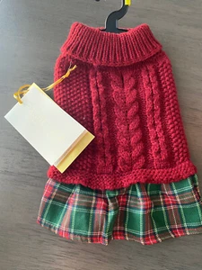 VESTIDO SUÉTER RACHEL ZOE BORGOÑA/VERDE FALDA A CUADROS BORGOÑA Cachorro/Perro XS - Imagen 1 de 3