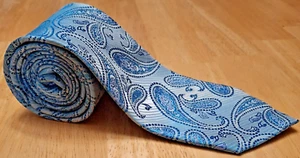 Van Heusen hellblaue Krawatte Paisleymuster 100 % Seide 59 x 3,25 - Bild 1 von 3