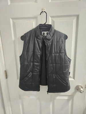 Vintage late 90s Y2k R4R New York Black Rave Hip Hop Puffer Vest - Image 1 of 4