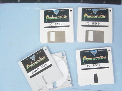 AMBERSTAR - Thalion 1992 - floppy disk/disquettes incomplètes PC/Atari ST - Photo 1/2