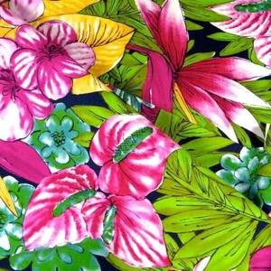 Alexander Henry Hawaiian Print, Brilliant Antherium & Palekaiko Pua, Cotton BTY - Picture 1 of 4