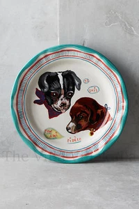 NEW Nathalie Lete Anthropologie "The Dogs" ~ Francophile Dinner Plate ~ Last One - Picture 1 of 2