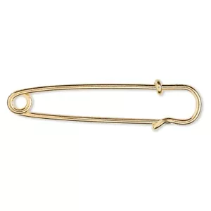 Gold 14K Plated 2" Long 50mm Lagenlook Kilt Pins Brooch Findings 2 pcs - Picture 1 of 1