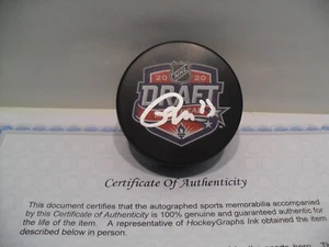 Marco Rossi Autografo Firmato 2020 Bozza Puck COA - Minnesota Wild - Foto 1 di 1