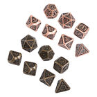 7pcs Board Game Polyhedral Dice Set Gear Pattern Metal Dice For Role Playing