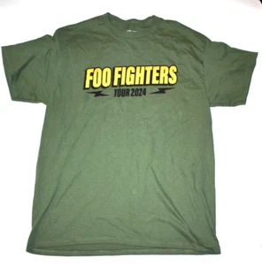 Camicia Foo Fighters Taglia Large 2024 Tour Verde 100% Cotone - Foto 1 di 11