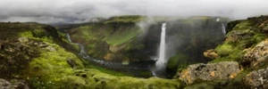 Haifoss Waterfall Iceland Panoramic Photo Art Print Poster 36x12 - Picture 1 of 1
