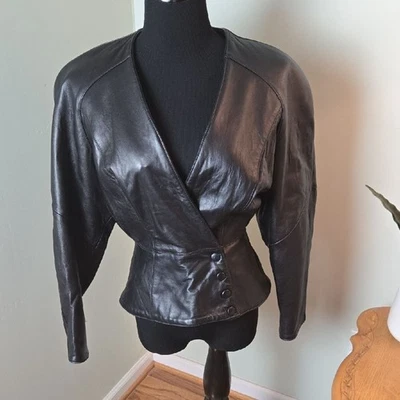 Vintage Tannery West Women's Black Leather Jacket - Image 1 of 4