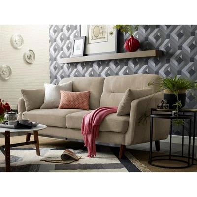 Elle Decor Chloe Loveseat in Beige - Image 1 of 4