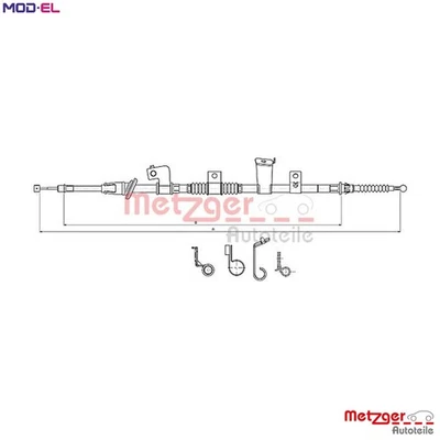 CABLE PULL PARKING BRAKE 17.2301 FOR MITSUBISHI CITROEN 4N13 1.8L 4N14 2.3L 4cyl - Image 1 of 4