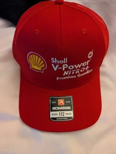 Shell V-Power Nitro + Premium Gasoline Snapback Red Trucker Embroidered Hat - Picture 1 of 2