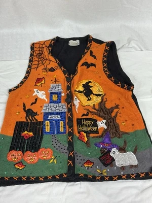 Chaleco festivo para mujer Feliz Halloween Holiday - Grande, excelente estado Foto 1 de 4