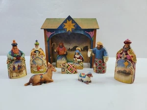 Jim Shore 4" 10 Piece Nativity Set Away In The Manger Heartwood  Creek 2004 Xmas - Picture 1 of 19