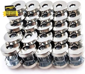 50 Sets Silver Tone Magnetic Purse Snap Clasps Button/Great for Closure Purse Ha - Picture 1 of 7