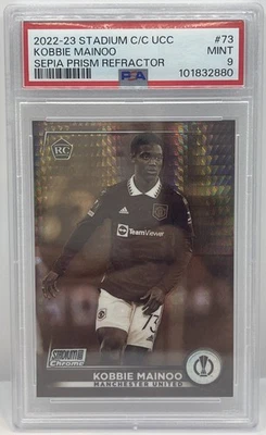 2022-23 Topps Stadium Club UEFA KOBBIE MAINOO Sepia Refractor RC #/75 PSA 9 - Image 1 of 2