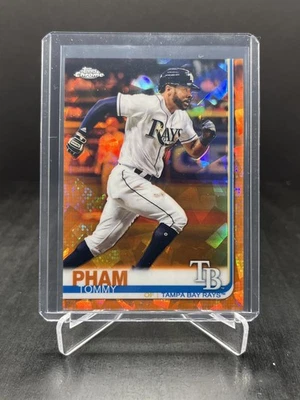 2019 Topps Chrome Sapphire Baseball Tommy Pham Orange 13/25 #175 - Image 1 of 2