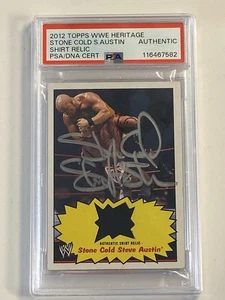 STONE COLD STEVE AUSTIN 2012 Topps WWE Heritage Shirt Relic Auto Signed PSA DNA - Picture 1 of 2