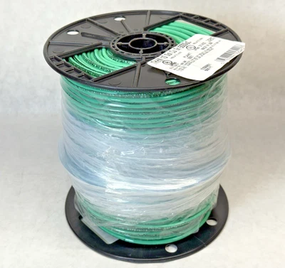 NUEVO Southwire 11599801 THHN alambre de construcción sólido Cu, 10 AWG, verde, 500 pies Foto 1 de 4