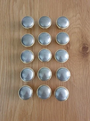 Kitchen Door Furniture Knobs Joblot Of 15. Brushed Chrome And Gold design. 35mm. - Image 1 of 3