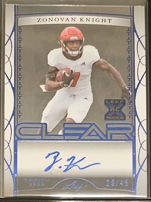 ZONOVAN KNIGHT ROOKIE AUTOGRAPH BLUE FOIL SSP /49 ARIZONA CARDINALS MINT - Image 1 of 3